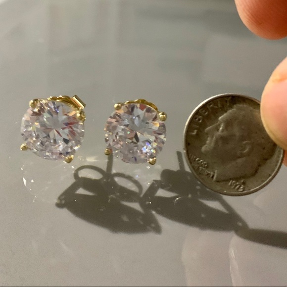 CZ By Kenneth Jay Lane Round Cut CZ Stud Earrings - Picture 11 of 12